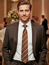 お買い得  結婚 ACC-メンズポリエステルストライプネクタイ、クラシックフォーマルビジネス＆ウェディングパーティーアクセサリー、複数の色、男性のためのエレガントなプロフェッショナルスタイル