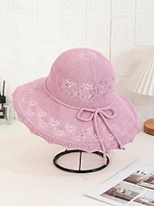 voordelige Dameshoeden-Opvouwbare zonnehoed voor dames, lichtgewicht polyester, boho-stijl, meerkleurig, ademend en opvouwbaar, perfect voor vakantie, reizen, strand en dagelijks gebruik.