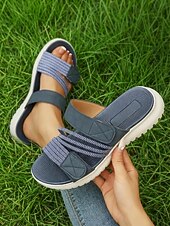 economico Infradito scivolosi-Sandali da donna con cinturino elastico: ciabatte comode e leggere a punta aperta con suola antiscivolo imbottita, perfette per l'estate, la casa, la spiaggia, i viaggi e l'uso quotidiano.