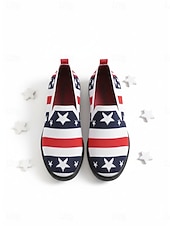  Zapatillas de lona para mujer conmemorativas del 250.º aniversario de EE. UU. - Estrellas conmemorativas &Zapatos de rayas para el Día de la Independencia de 2026 &eventos patrióticos