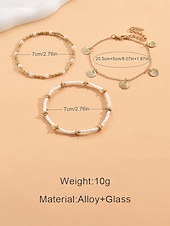 お買い得  レディースブレスレット-女性用ボヘミアンスタイル合金アンクレットセット、マルチカラー、シェルチャーム、普段使い、休暇、旅行に最適