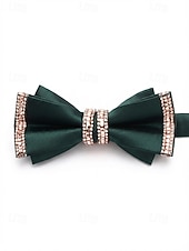 זול חתונה ACC-פפיון פוליאסטר לגברים - אפשרויות צבעוניות, עיטורי אבני חן, גודל מתכוונן, מושלם לחתונות ומסיבות