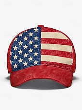  Gorra unisex ajustable con bandera estadounidense, estampado de poliéster, estilo vintage, ideal para el 250.º aniversario de EE. UU., el Día de la Independencia y viajes casuales cotidianos.