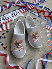  Patriotische, atmungsaktive Mesh-Sneaker für Herren zum Hineinschlüpfen – Adler- und Flaggenmotiv für Paraden, den 4. Juli, den 250. Jahrestag der USA und nationale Feierlichkeiten