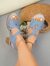 cheap Heeled Sandals-Women's Rose Pink Strappy Block Heel Sandals – Comfortable Casual Summer Shoes for Daily, Travel and Garden Wear