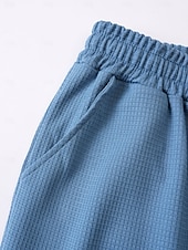 economico Pantaloncini casual-Per uomo Pantaloncini Waffle Shorts Pantaloncini casual Tasca Elastico in vita Semplice Trama Comodità Traspirante Sopra il ginocchio Casuale All'aperto Spiaggia Vacanza Moda Nero Bianco