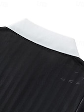 ieftine tricou simplu-Pentru femei Tricouri Tricou sport Echipament sportiv Bloc de Culoare Dungi Stilat Casual Manșon scurt În V Gulerul Polo Crop Tops Sport Ieșire Sfârșit de săptămână Negru Alb Galben Cafea Var