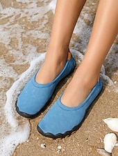 cheap Women-Women's Blue Wide Toe Water Shoes – Lightweight Quick-Dry Barefoot Aqua Shoes with Anti-Slip Sole, Flexible Five-Toe Style for Swimming, Beach, Diving, River Trekking, Gym and Water Sport