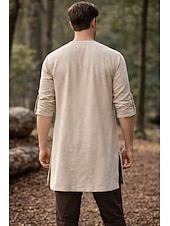 economico Cime-Medievale Rinascimento Camicia Tunica Lunghe Pirata Vichingo Costume Per uomo Vichingo Costumi da pirata Halloween Carnevale Performance LARP Fiera Rinascimentale Adulti Camicia