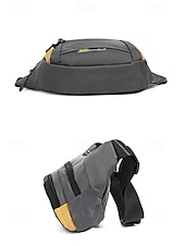 Χαμηλού Κόστους Ανδρικές τσάντες-Ανδρική τσάντα μέσης από νάιλον, πολύχρωμη τσάντα μέσης μεγάλης χωρητικότητας με πολλαπλές τσέπες, ρυθμιζόμενη ζώνη, τσάντα χιαστί στήθους για καθημερινή χρήση, πεζοπορία, υπαίθρια αθλήματα και ταξίδια