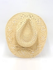 Χαμηλού Κόστους Ανδρικά καπέλα-Ανδρικό ψάθινο καουμπόικο καπέλο western σε πολλά χρώματα, υφαντό καλοκαιρινό καπέλο ηλίου για διακοπές στην παραλία, ρούχα western στυλ, ρούχα σε θέρετρα και καλοκαιρινά πάρτι