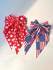 Недорогие Аксессуары-Женский патриотический бант из полиэстера, большая заколка-бант для волос с принтом флага США в разных узорах, посвященная 250-летию США, Дню независимости, повседневной носке, путешествиям и отдыху.