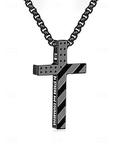 economico Accessori-Collana da uomo con ciondolo a croce in acciaio inossidabile, gioielli religiosi multicolore, catena cristiana minimalista per il 250° anniversario degli Stati Uniti, il giorno dell'indipendenza, abbigliamento casual, viaggi e vacanze.