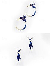 halpa Naisten korvakoru-naisten kolibri-korvakorut, metalliseosmateriaali, boho-tyyli, värikäs emalikuvio, kevyet ja ainutlaatuiset, täydelliset lomalle, matkoille ja rentoon arkikäyttöön