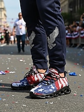  herrsneakers med patriotiska USA-flaggor – lätta, andningsbara snörskor för självständighetsdagen, parader och promenader utomhus &vardagskläder