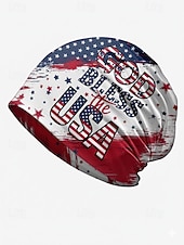  Naisten polyesteristä valmistettu USA-aiheinen hattu, monitoiminen kaulahuivi, "Jumala siunatkoon USA:ta" -design, ihanteellinen 250-vuotisjuhlaan, itsenäisyyspäivään ja jokapäiväiseen käyttöön.