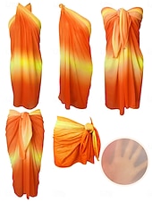 preiswerte Strandkleider-Damen Badeanzug Überwurf Wickeln Rock Bademode Gerafft Urlaub Strandbekleidung Ombre Trägerlos Ärmellos Badeanzüge