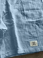 ieftine Retro-Bărbați Pantaloni Scurți Pantaloni scurți de vară Pantaloni scurți de plajă Pantaloni scurți casual Cordon Talie elastică Simplu Culoare solidă Texturat Confort Lungimea genunchiului Zilnic În aer
