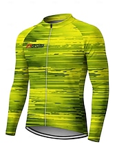 Χαμηλού Κόστους Ανδρικές φανέλες-Άντρες Φανέλα ποδηλασίας Ντάουνιλ Τζέρσεϋ Γεωμετρικό Αφηρημένο Χρώμα αντίθεσης Μακρυμάνικο Ποδήλατο Μπλουζάκι Αθλητική μπλούζα Ρούχα συμπίεσης με 3 πίσω τσέπες Ποδηλασία Βουνού Ποδηλασία Δρόμου