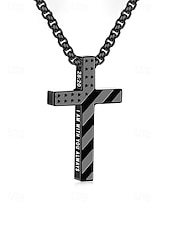 economico Accessori-Collana da uomo con ciondolo a croce in acciaio inossidabile, gioielli religiosi multicolore, catena cristiana minimalista per il 250° anniversario degli Stati Uniti, il giorno dell'indipendenza, abbigliamento casual, viaggi e vacanze.