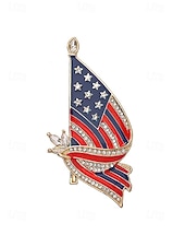 Недорогие Аксессуары-Женская брошь-булавка из сплава с изображением флага США, представленная в нескольких вариантах, идеально подходит для празднования 250-летия США, Дня независимости, вечерних мероприятий и торжественных случаев.