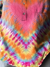 cheap Art&amp;Design Blouses-Women's Blouse Print Heart Tie Dye Vacation Vintage Daily Long Sleeve Shirt Collar Regular Tops Daily Outdoor Holiday Pink Summer Spring Fall