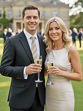 お買い得  結婚 ACC-メンズポリエステルストライプネクタイ、クラシックフォーマルビジネス＆ウェディングパーティーアクセサリー、複数の色、男性のためのエレガントなプロフェッショナルスタイル