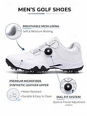 cheap Men's Golf Shoes-Men's Premium White Golf Shoes with High-Performance Outsole – Stylish and Comfortable for Professional Golf Players