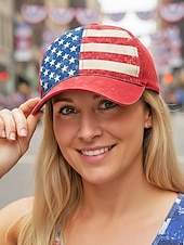  Gorra unisex ajustable con bandera estadounidense, estampado de poliéster, estilo vintage, ideal para el 250.º aniversario de EE. UU., el Día de la Independencia y viajes casuales cotidianos.