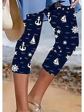 baratos Calças do Dia da Independência-Calças legging capri femininas para o Dia da Independência, estilo vintage, comprimento até a panturrilha, cintura alta, estampa gráfica da bandeira americana e estrelas, confortáveis, macias,