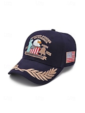  Heren baseballpet van polyester met geborduurde adelaar en Amerikaanse vlag, verstelbare, patriottische pet in meerdere kleuren, perfect voor de viering van het 250-jarig bestaan van de VS, Onafhankelijkheidsdag, casual kleding, reizen en vakanties.