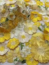 abordables Robes de cocktail-Ligne A Longueur thé Robes de Cocktail Élégant ancien Floral Demi Manches Revers Fête de jardin Mariage Poche Satin Dos Bénitier avec Fleur brodée Broderie Poche