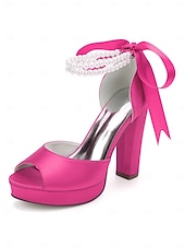economico sposa-sandali con plateau color avorio bianco da donna - eleganti tacchi da sposa con cinturini di perle per matrimoni in chiesa