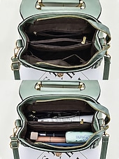 abordables Cabas et fourre-tout-Sac à main bandoulière femme en similicuir avec poignée supérieure et bandoulière réglable, élégant sac à main multicolore pour un usage quotidien décontracté, les trajets domicile-travail et les sorties en vacances.