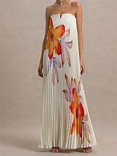 economico Abito Floreale-Per donna Abito lungo maxi Vestito da Festa Abito a corsetto Abito da Cocktail Elegante Moda Moderno Festa serale Feste Occasione speciale Vestibilità regolare Floreale Senza Maniche Senza Spalline