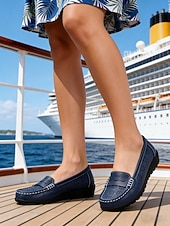 economico Donne-Mocassini da donna in morbida similpelle con design traspirante e traforato, comode e leggere ballerine per donna, per passeggiate casual, lavoro, viaggi &amp;abbigliamento quotidiano