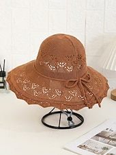 voordelige Dameshoeden-Opvouwbare zonnehoed voor dames, lichtgewicht polyester, boho-stijl, meerkleurig, ademend en opvouwbaar, perfect voor vakantie, reizen, strand en dagelijks gebruik.