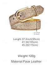 economico Accessori per le vacanze-cintura da donna in similpelle, colori oro e argento, regolabile, accessorio elegante per abbigliamento casual quotidiano, viaggi e vacanze