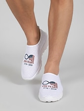 preiswerte Männerschuhe-Graue Herren-Sneaker zum Hineinschlüpfen mit 250-Jahre-Grafik – leichte, atmungsaktive Laufschuhe mit amerikanischem Flaggenmotiv für Freizeit, Feiertage, Reisen und Outdoor-Aktivitäten