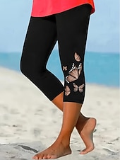 economico -Per donna Chinos Leggings Vacanza Vintage Streetwear Capri Vita Alta Farfalla Stampa Comodità Morbido Confortevole Alta elasticità Quotidiano All'aperto Vacanza Viola Fucsia Arancione Cachi Estate