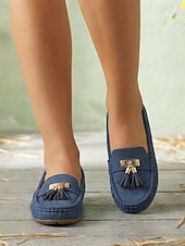 halpa Naisten mokkasiinit ja loaferit-Naisille rento arkipäivän metalliset tupsulihakset - kenkien kenkä pyöreä kärki klassinen rento mukavuus tekonahkaa musta sininen ruskea