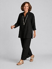 ieftine Seturi-Pentru femei loungewear Seturi De Bază Casual Confortabili Culoare pură Cămașă Pantaloni Zilnic Casă Vacanță Manșon Lung Rever Kaki Negru Maro Albastru Închis Vară Primăvară