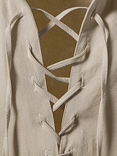 economico Cime-Medievale Rinascimento Camicia Tunica Lunghe Pirata Vichingo Costume Per uomo Vichingo Costumi da pirata Halloween Carnevale Performance LARP Fiera Rinascimentale Adulti Camicia