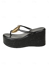abordables Mujeres-Sandalias de cuña negras elegantes para mujer: elegantes sandalias de plataforma con tiras cruzadas, ideales para vacaciones en hoteles de lujo y para relajarse junto a la piscina en verano. &amp;ropa de