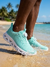 cheap Men-Men's Mint Green Quick-Dry Water Shoes Breathable Lightweight Aqua Sneakers Non-Slip Beach Footwear for Water Activities, Swimming, Coastal Travel, Surf Walking, River Trekking and Outdoor Sports