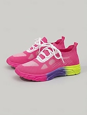 preiswerte Damen-Sneaker-Hellblaue Strick-Sneaker für Damen – leichte, atmungsaktive Schuhe zum Spazierengehen, für Outdoor-Aktivitäten, Fitnesstraining und den Alltag
