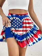  Per donna Gonna da vacanza Elegante Moda Abbigliamento da Spiaggia Casual Sopra il ginocchio Vita Alta Gonne Grafico Stampato Elasticizzato Quotidiano Spiaggia Rosso Blu Blu pallido Estate