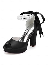 economico sposa-sandali con plateau color avorio bianco da donna - eleganti tacchi da sposa con cinturini di perle per matrimoni in chiesa