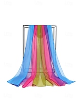 billige Ferietilbehør-Dameskjerf i bohemsk gradientstil i chiffong, flerfarget, lett polyestersjal for fritidsbruk, reise, ferie, strand og resortstil