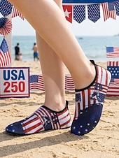  Chaussures aquatiques pour femmes, commémorant le 250e anniversaire des États-Unis – Chaussures aquatiques patriotiques à séchage rapide, ornées de la Statue de la Liberté, idéales pour la plage, la